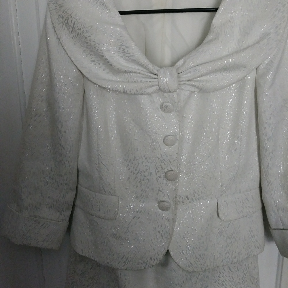 White Tahari Skirt Suit